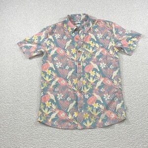Tipsy Elves Tropical Floral Button Down Shirt 90’s old school Y2K beach summer